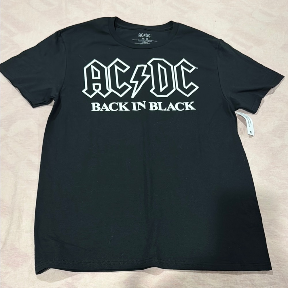 AC/DC Black Short Sleeve Tee Bold Band Logo